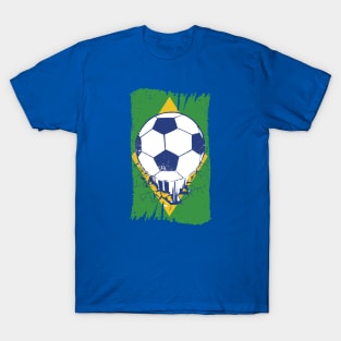 Vintage Brazilian Flag with Football // Retro Brazil Soccer T-Shirt